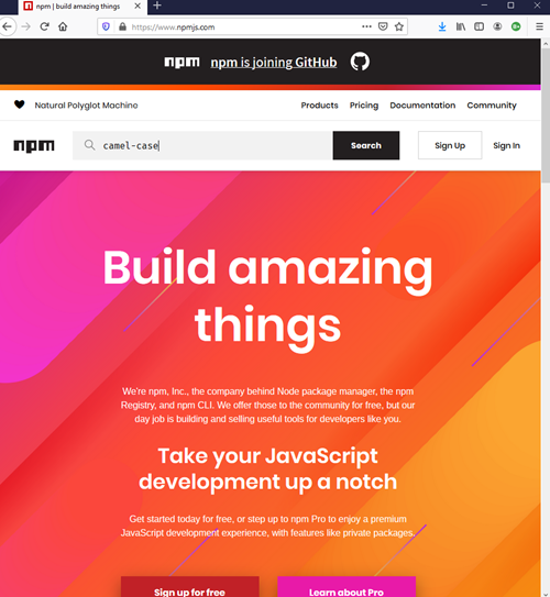 npm start page
